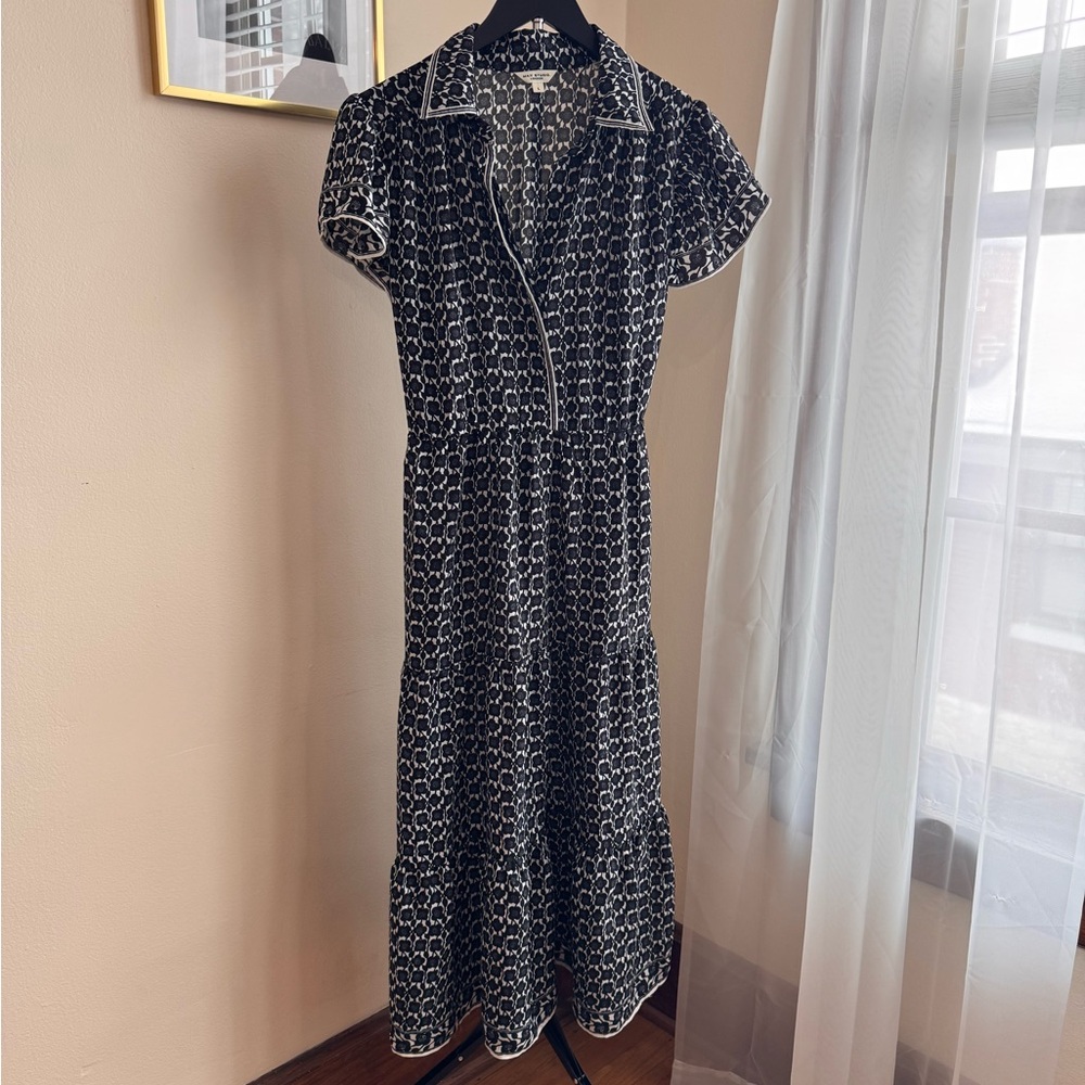 Max Studio Black and White Midi Dress